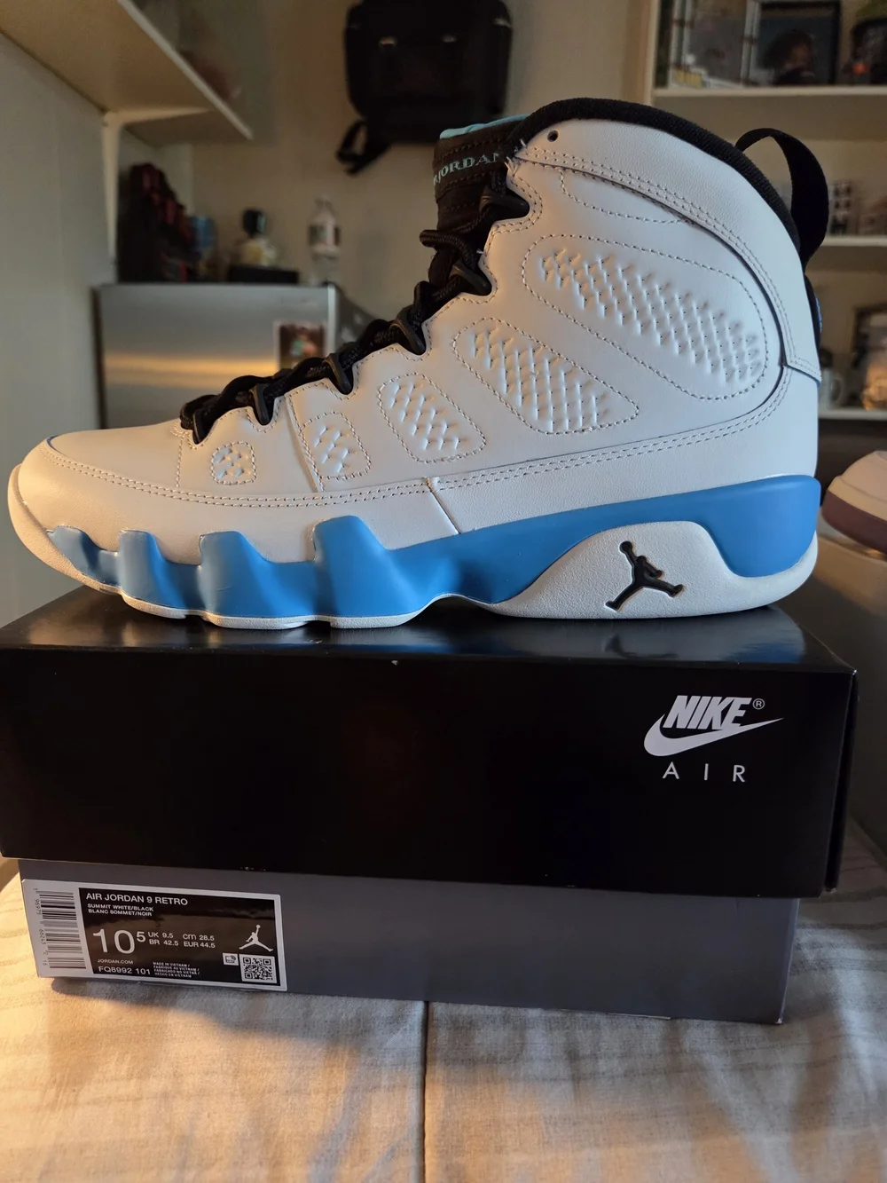 Jordan 9 ' High-Top Sneakers - White, Blue & Black